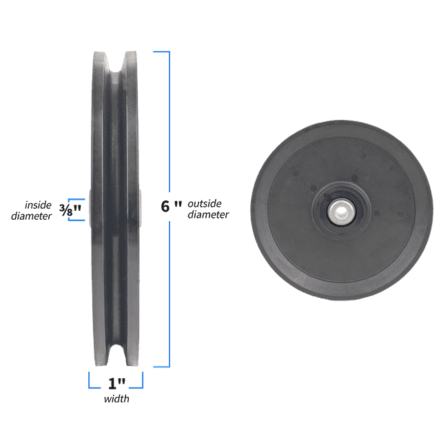 Cable Pulley, 6" Diameter, 3/8" Id