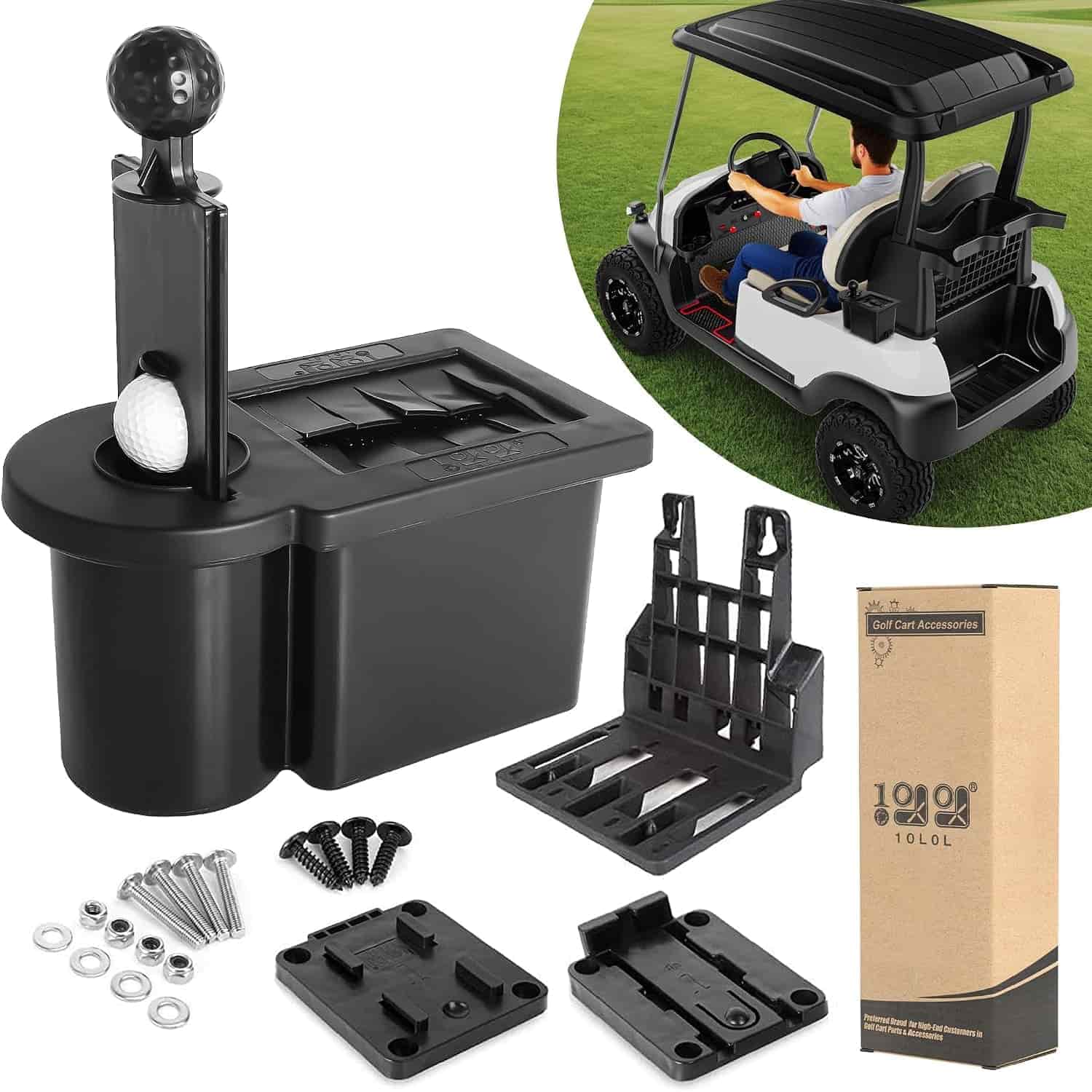 10L0l Universal Golf Cart Ball Washer & Club Head Cleaner With Removable Mounting Base