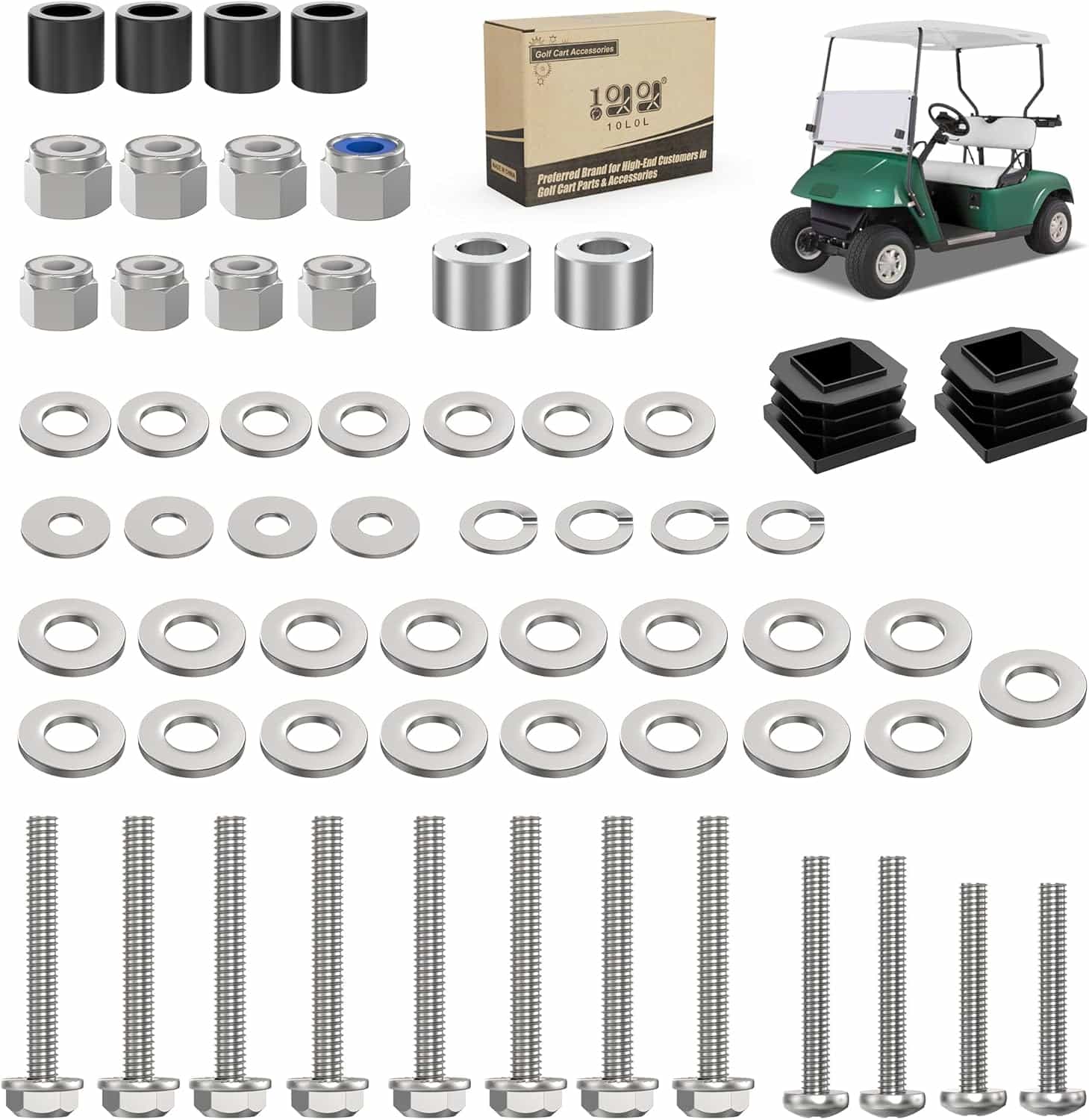 10L0l Golf Cart Suntop Hardware Kit For Ezgo Txt/Dcs/Pds/Medalist (1994-2013)